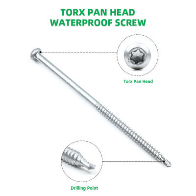 St6.3*125mm Биметаллическая оцинкованная головка кастрюли Torx самосверлительные винты