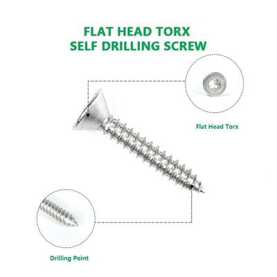 Метрическая нержавеющая сталь ST4.8 * 30 мм плоская головка торса самонакопная винты Sus316 остроконечная самонакопная винта