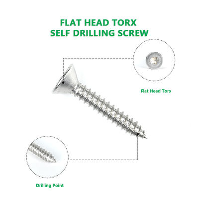 Простая отделка Torx Flat Countersunk самонажатие винтов 316 из нержавеющей стали для дерева
