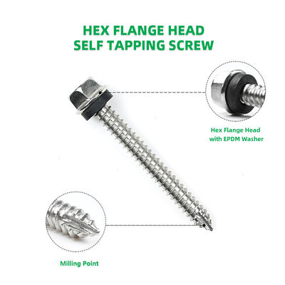 Нержавеющая сталь крыша щит самосверление фланцевой нажимный винт с стиральной машиной для нужд