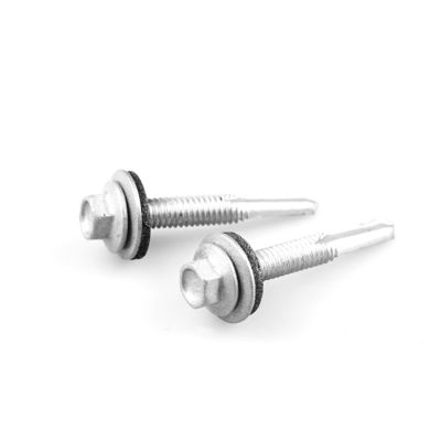 Wafer Head Hex Tek 5.5x38 Bi Metal DIN7504 Биметаллический самосверляющий винт с EPDM стиральной машиной