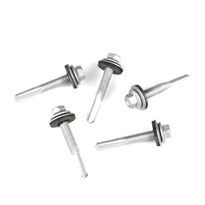 Wafer Head Hex Tek 5.5x38 Bi Metal DIN7504 Биметаллический самосверляющий винт с EPDM стиральной машиной