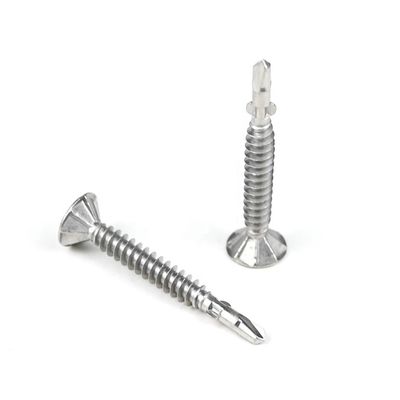 Желтый нержавеющая сталь Phillips Countersunk плоская голова металлический самосверливающий винт с крыльями нажатия винт