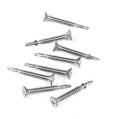 Желтый нержавеющая сталь Phillips Countersunk плоская голова металлический самосверливающий винт с крыльями нажатия винт