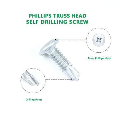 Стальная конструкция Phillips Truss Head Нержавеющая сталь самонакопные винты Металлический тек винт