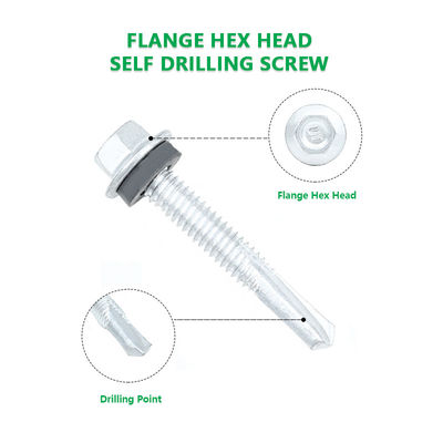 Желтый шестеренковый фланцевый крышный винт M5.5 X 38 Самонакопные металлические винты Tek 5 Самонакопные винты для крыши