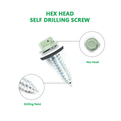 Лист металлические винты Цинк покрытый шестеренковой головой самосверливающийся винт с резиновой стиральной машиной