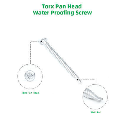 6.3x65 TPO ПВХ Пли мембрана нержавеющая сталь 304 Би-металл Торкс кнопка головы водонепроницаемый винт