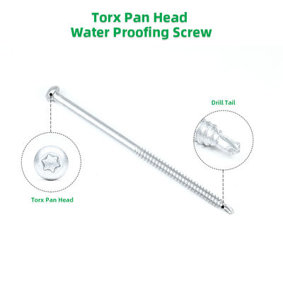 Torx Drive SUS304 биметальный винт из нержавеющей стали 6.3 X 125 мм для крышных мембран ПВХ TPO