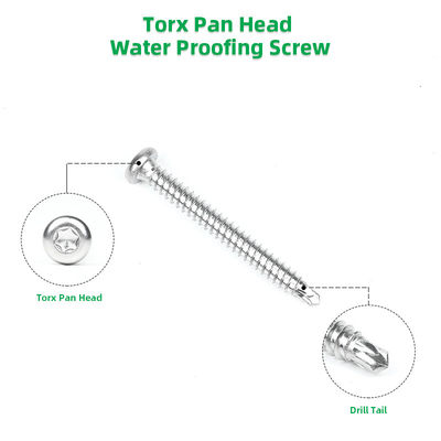 Простая 6.3x55 SUS410 Pan Torx Star Screw Нержавеющая сталь кнопка голова для крыши Epdm мембраны