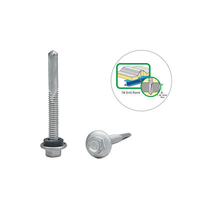 Цинковый сплав покрытый шестеренковой фланцевой головой самосверляющий винт Tek 7 для установки 5.5x50